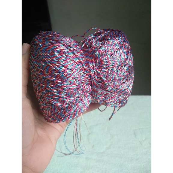 Chỉ dù thái sợi se tròn bóng 1mm màu loang ngũ sắc