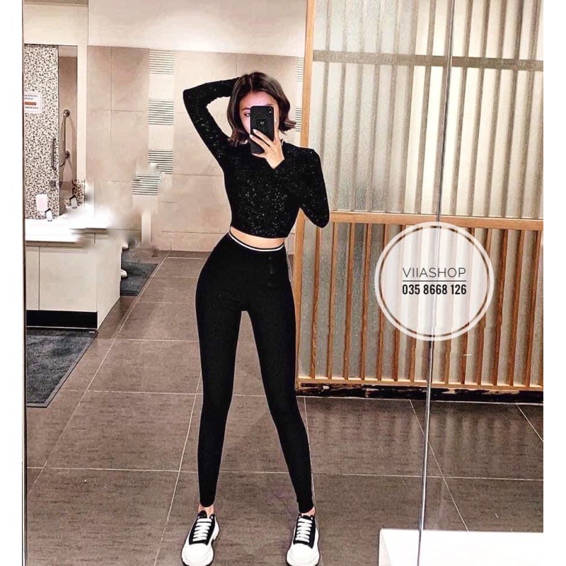 Quần legging chất mì hàn cạp nhũ kèm hộp xịn sò | WebRaoVat - webraovat.net.vn