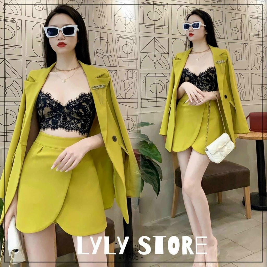 Chất liệu: Áo khoác blazer vải tuyết mưa  - Kiểu dáng: dáng Blazer, áo có 2 túi nắp   - Lọa cổ áo: cổ vest  - Kiểu tay á