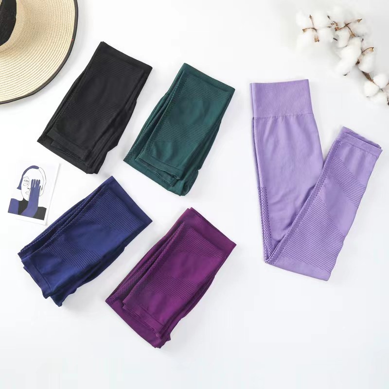 Quần Tập Yoga Lưng Cao Thiết Kế Khoét Lỗ Thoáng Khí Nhanh Khô Thời Trang Cho Nữ 19032