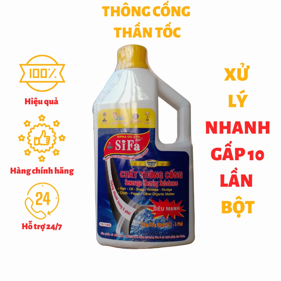 Thông cống cực mạnh, xử lý gấp 10 lần bột thông cống, bột thông bồn cầu, thông cống siêu tốc, dạng nước tiện dụng