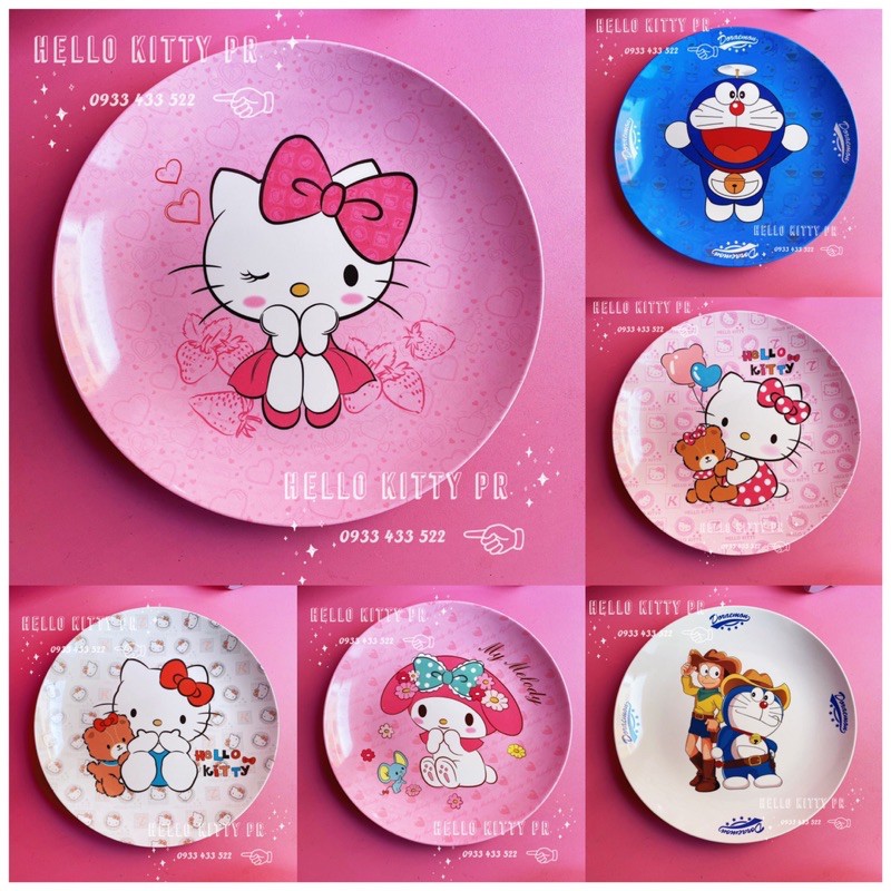 Dĩa tròn lớn Hello Kitty - Doremon Doraemon