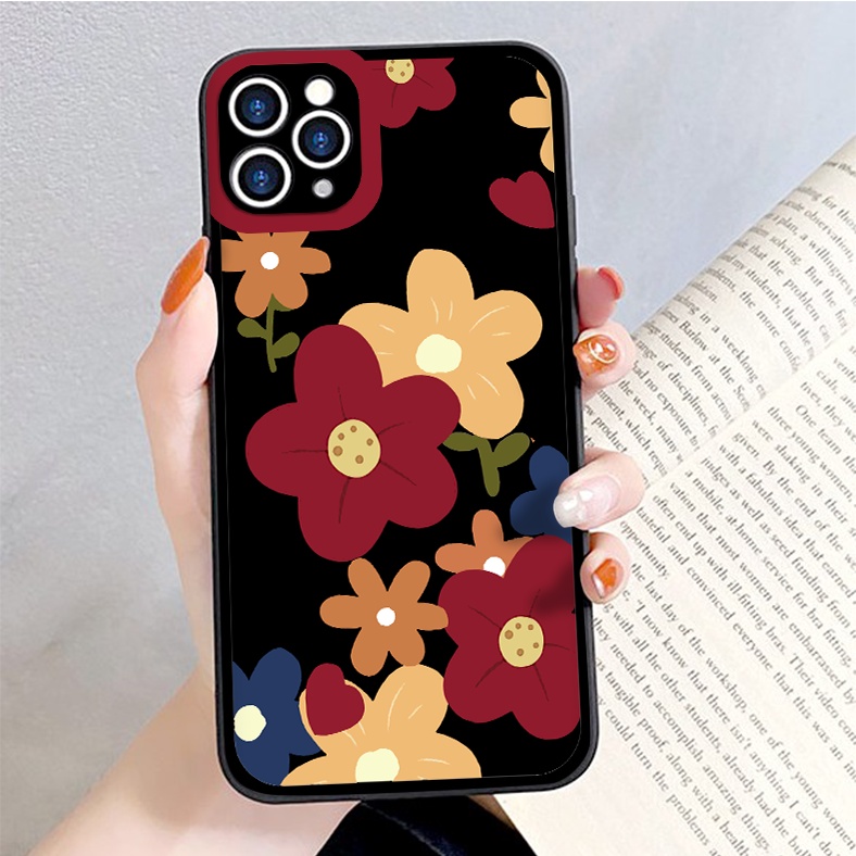 Ốp lưng iphone Hoa lá cạnh vuông chống sốc ốp ip 6splus/7/7plus/8/8plus/x/xr/xs/11/12/pro/max/plus/13promax g65