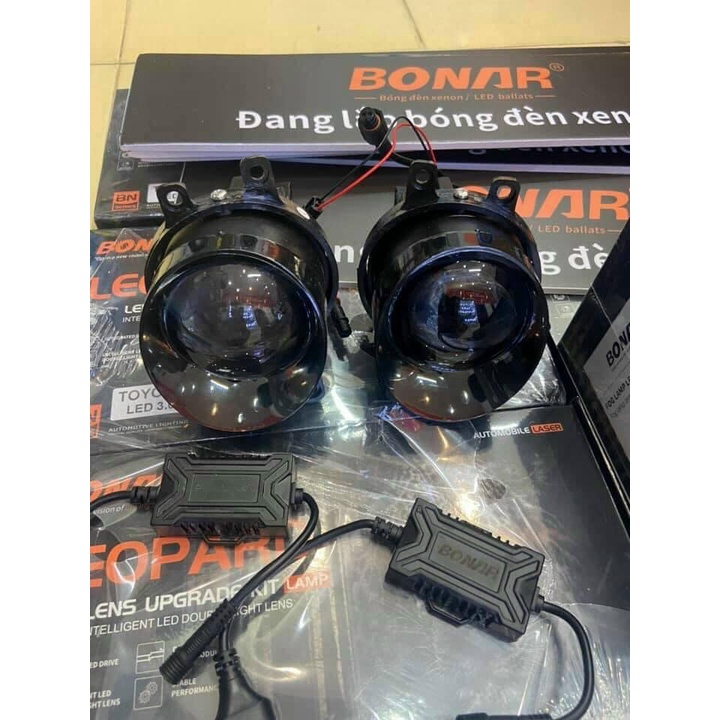 Bi gầm LED BONAR Đèn Led Bi Cầu 3 inch Lúp Xanh Sáng Mạnh, Đèn Bi Led Ô Tô bi gầm ô tô Bi led gầm 3 chế độ Bonar