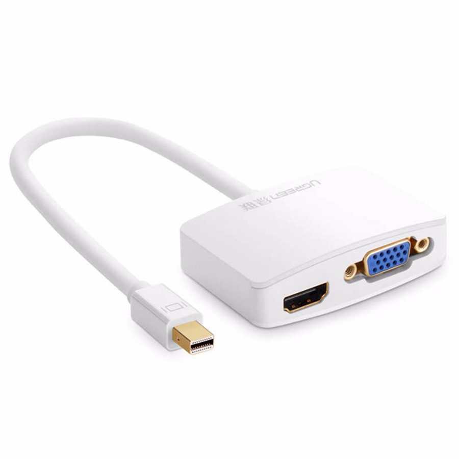 Cáp chuyển Mini Displayport sang HDMI và VGA UGREEN 10427 dài 15cm hỗ trợ Full HD - HapuStore