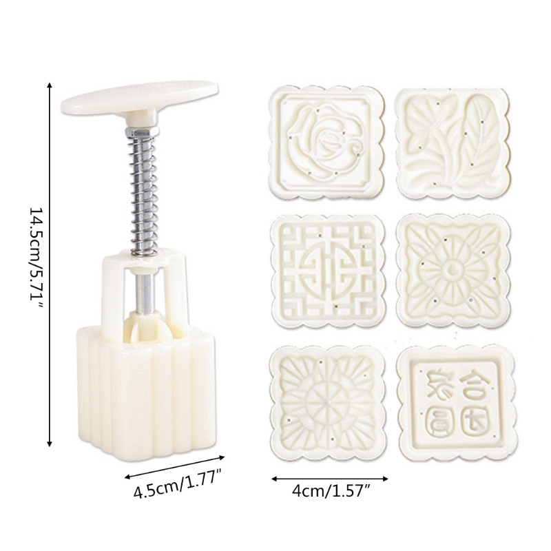 Khuôn Làm Bánh Trung Thu / Mặt Trăng / Bánh Trung Thu 6 Ngăn Hình Vuông 50g Diy