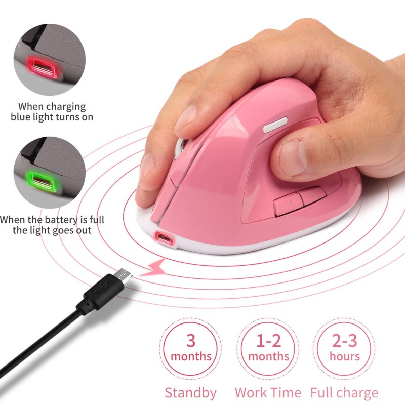 Chuột Không Dây Dạng Đứng 1600dpi 2.4ghz
