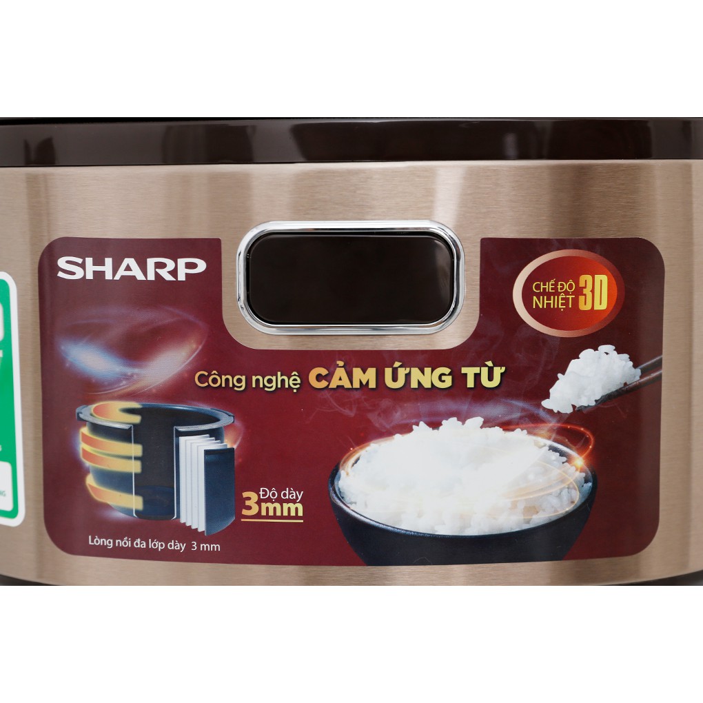 Nồi cơm điện cao tần Sharp (Nhật Bản) 1.8 lít KS-IH190V-GL (Bảo hành 12 tháng chính hãng)