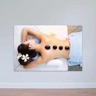 Tranh treo tường Spa “Massage bằng đá nóng” | Tranh phòng massage T3293