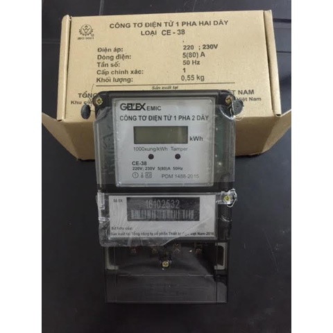 Công tơ điện tử 1 pha 1 biểu giá 80A Emic