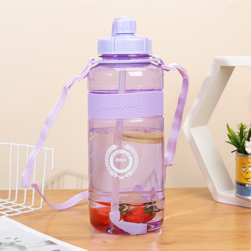 Bình Nước Sport Cup Thể Thao Du Lịch Có Chia Vạch, Kèm Ống Hút, Nhiều Màu, Nhiều Dung Tích 88322 SIÊU THỊ 88