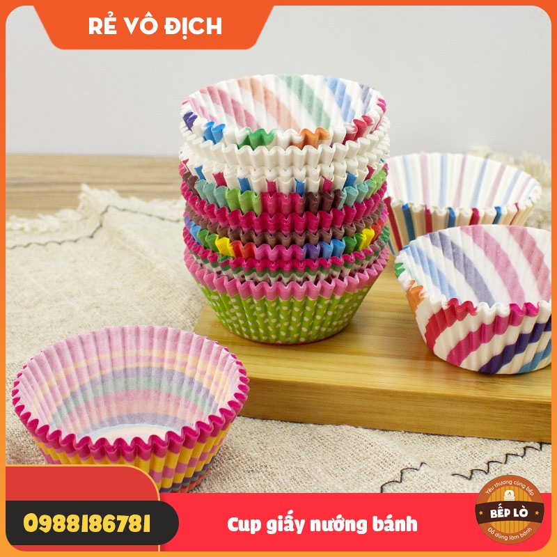 Cup giấy làm bánh Cupcake, Muffin 7cm cup giấy mềm - hộp 100 cái HÀNG MỚI VỀ