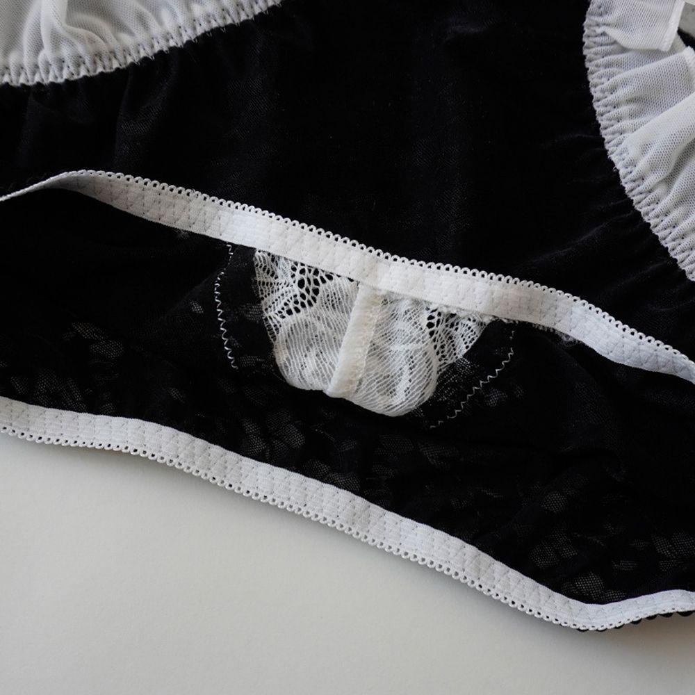 OCEANMAP Quần Lót Lưng Cao Kẻ Sọc Thoáng Khí Phong Cách Lolita Quyến Rũ Cho Nữ