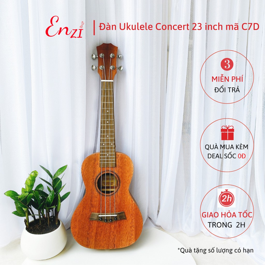 Đàn ukulele concert Enzi C9T màu gỗ phong cách cổ điển, âm thanh vang sáng giá rẻ chất lượng