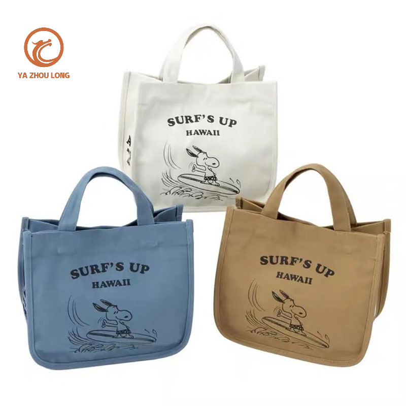Túi đựng hộp cơm trưa YAZHOULONG vải canvas sức chứa lớn in hình Snoopy thời trang