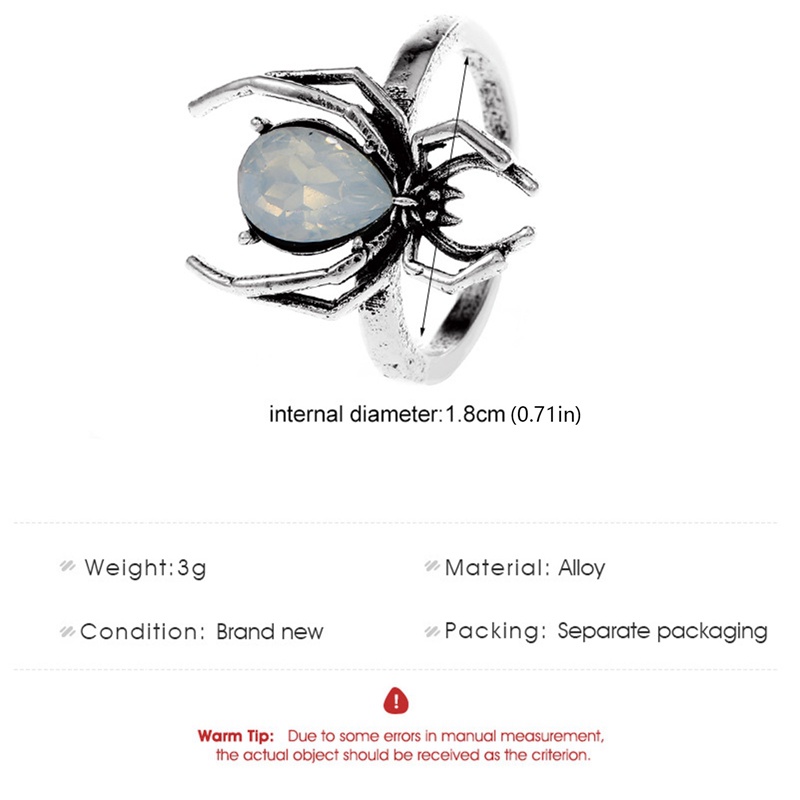 Nhẫn Hở Hình Nhện Phong Cách Halloween Cổ Điển