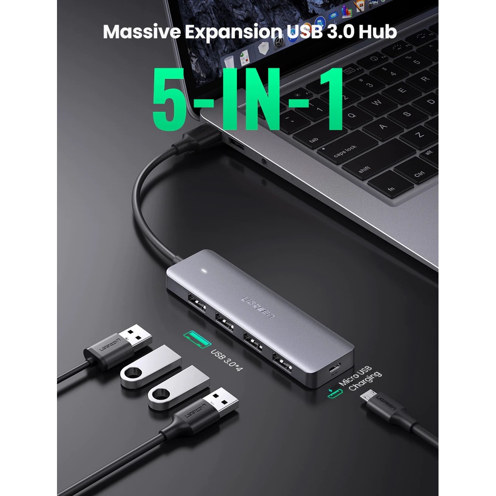 Bộ Mở Rộng USB Type C Ra 4 Cổng USB 3.0 Ugreen CM219, CM136 Chính Hãng