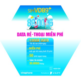 [MIỄN PHÍ THÁNG ĐẦU] SIM VINA 10 SỐ GỌI FREE,  DATA 4G 120GB / Tháng