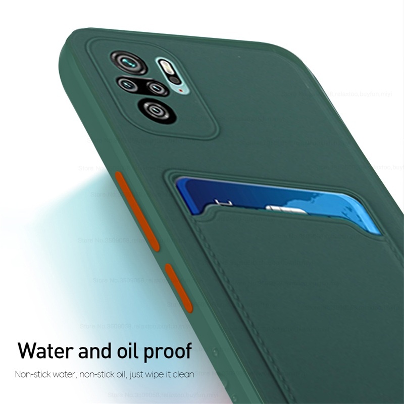 Ốp Điện Thoại Silicon Mềm Chống Sốc Có Ngăn Đựng Thẻ Hình Vuông Cho OPPO Reno 7 5G 7Z 6 5F A95 A16 Realme C35