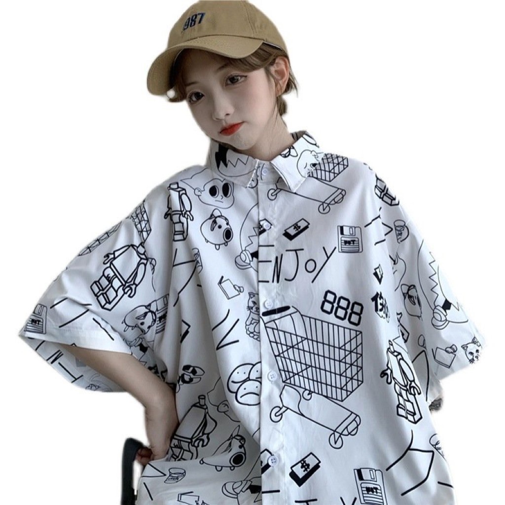 Sơ mi from rộng tay lỡ unisex nam nữ , sơ mi nam nữ vải voan lụa mịn mát free size 40kg - 70kg