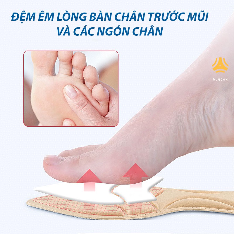 Miếng lót giày cao gót mũi nhọn cho giày bị rộng cao cấp, vải thoáng khí và êm chân- buybox - BBPK55