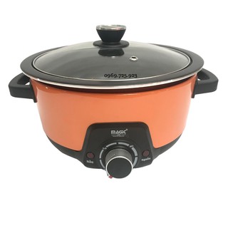 Lẩu Điện Đa Năng Magic Life MG299- Lòng Rời Vung Kính Cao Cấp-2 màu đỏ cam- BH 12 Tháng