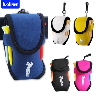 fo Small Golf Ball Bag Mini Waist Pack Bag 2 Ball + 4 Tee Neoprene Holder for Outdoor Golf Training Balls Tees Pouch