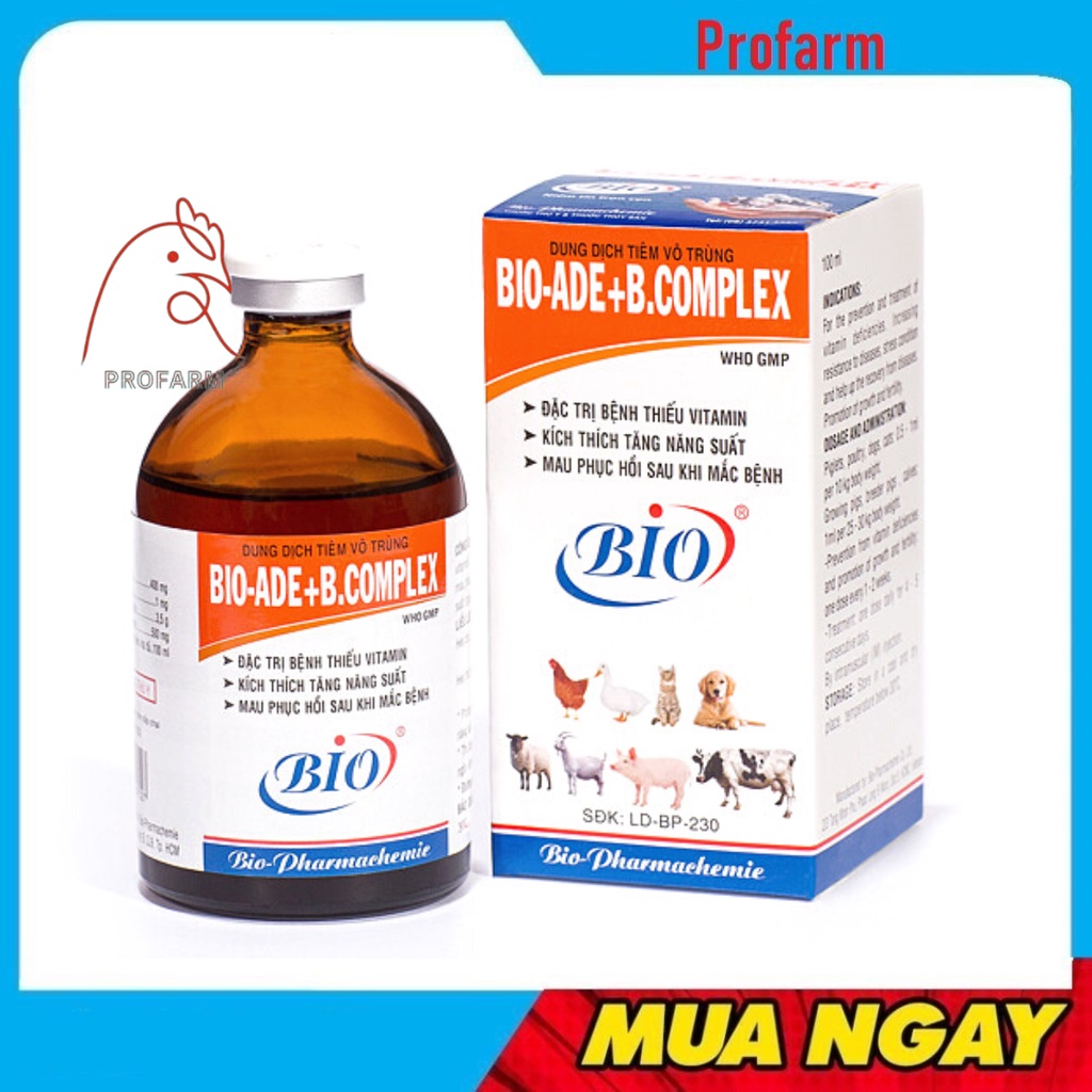 Bio ADE Bcomlex Tăng Cưong Sức Đe Khang Vat Nuôi Mau Hoi Phục sản phẩm công ty Bio