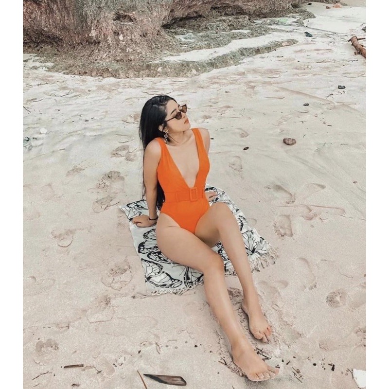 Bikini bodysuit liền thân có belt che bụng