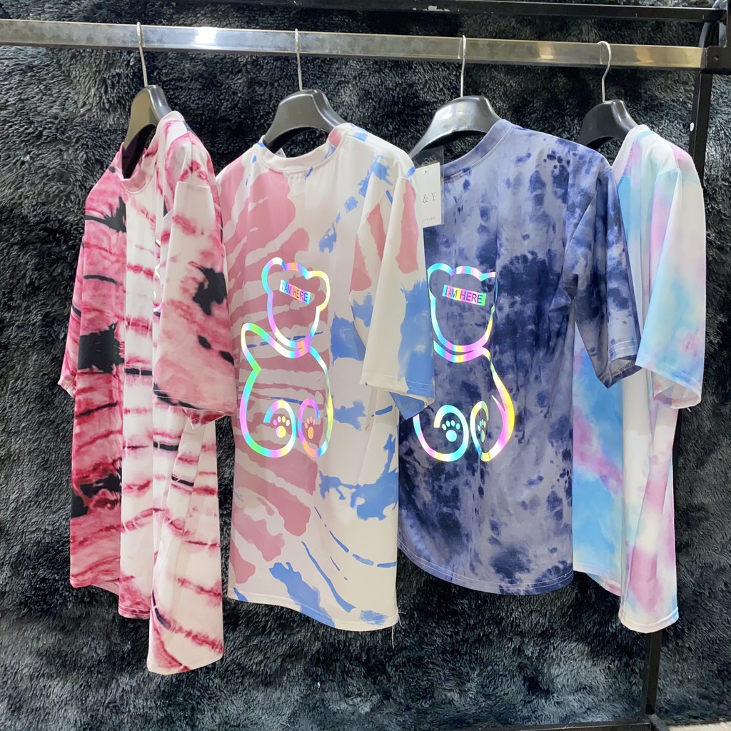 Áo thun loang form rộng vải cotton shophienmai- áo phông nam nữ phong cách ulzzang