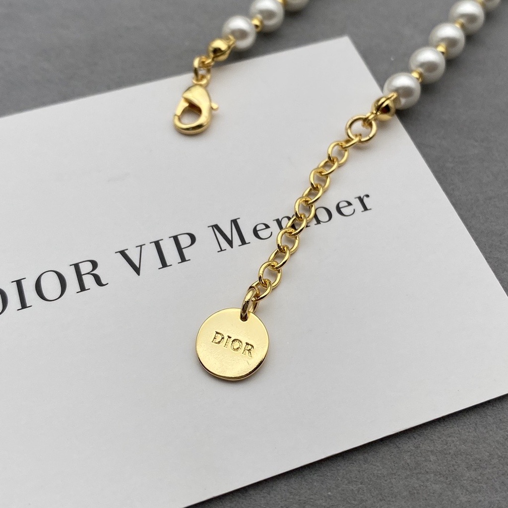 Set Vòng Cổ/Vòng Tay Dior Đính Ngọc Trai Thanh Lịch Thời Trang