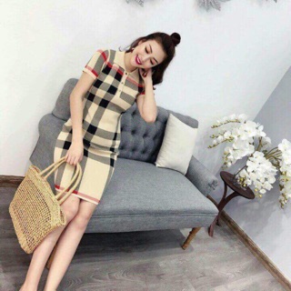 New Đầm len kẻ siêu đẹp DL01