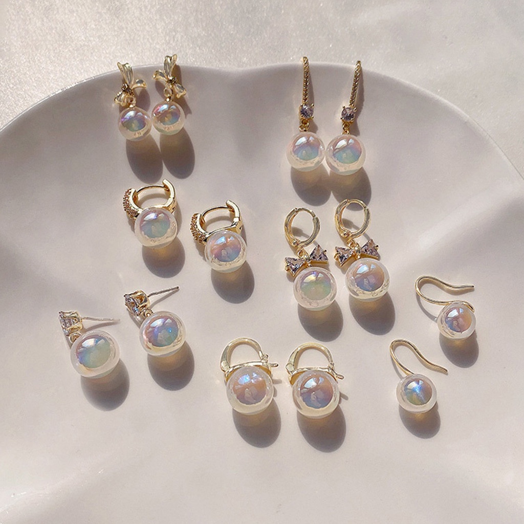 Ở stcok| 1 Đôi Bông Tai Nữ Đính Ngọc Trai Nhân Tạo Lấp Lánh