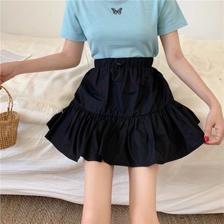 Chân Váy Xoè Cạp Chun Rút Dây Đen🖤