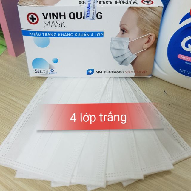 Khẩu trang kháng khuẩn 4 lớp trắng VINH QUANH Mask