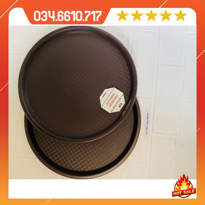 Khay nhựa bê đồ chống trơn 2627 - Khay phục vụ nhà hàng tròn 32cm