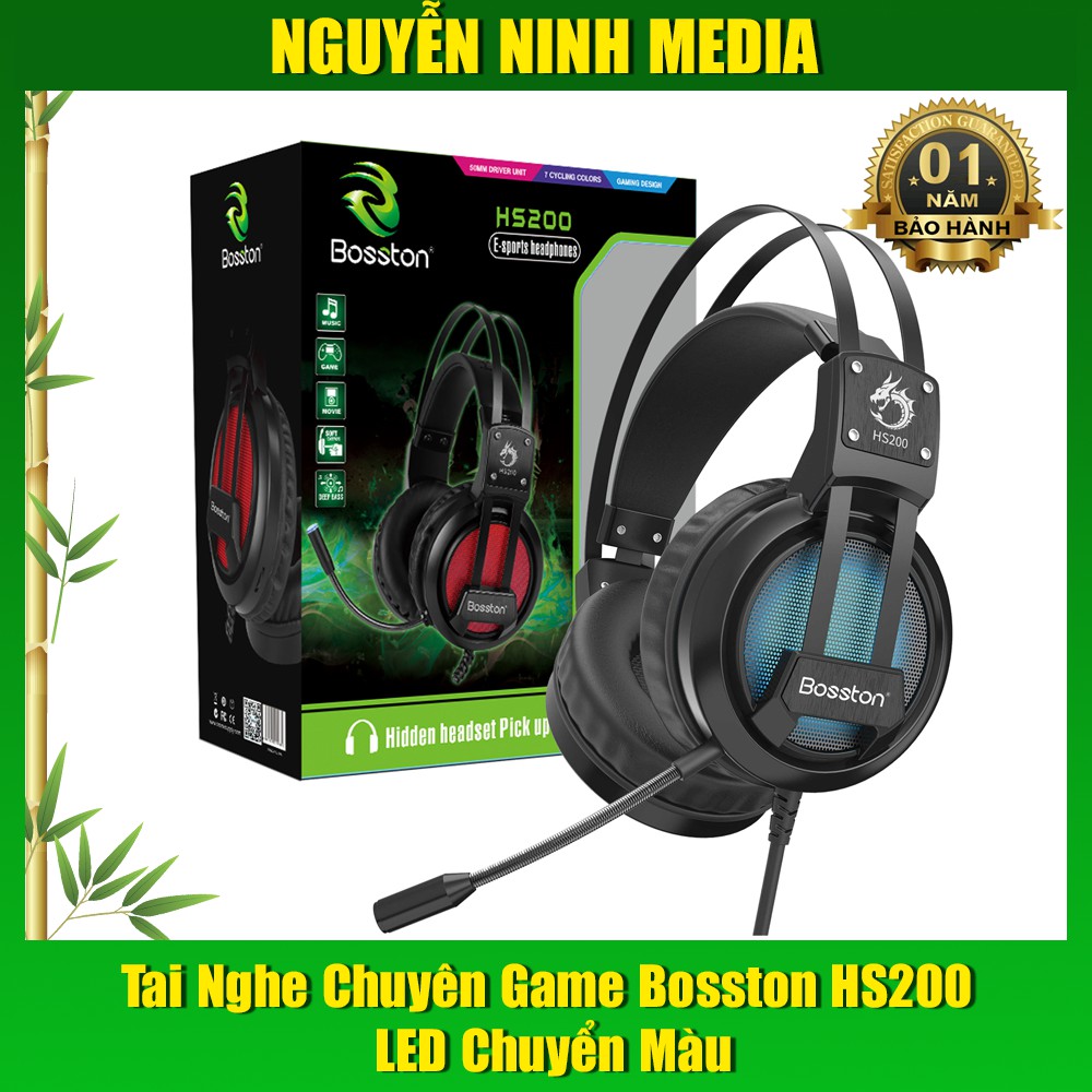 (Hàng Chính Hãng) Tai Nghe Chuyên Game Bosston HS200 LED Chuyển Màu