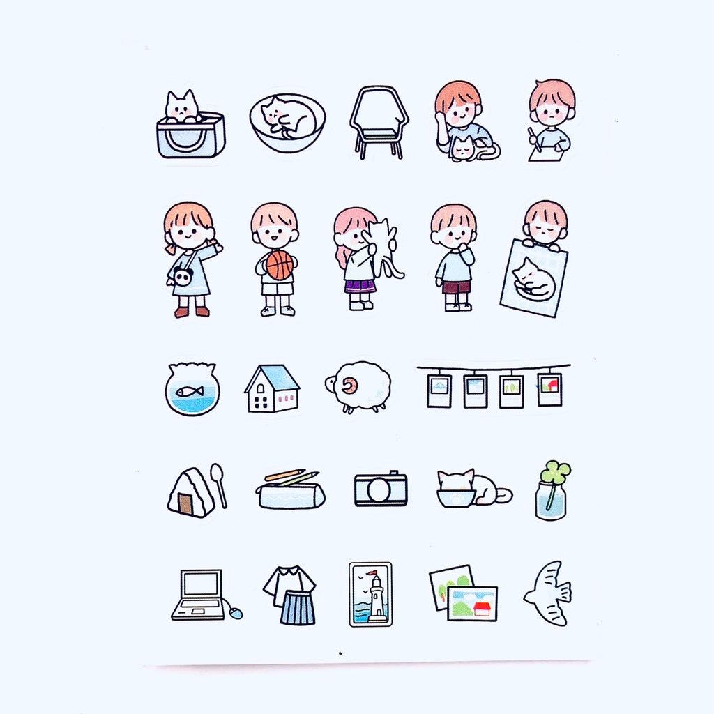 COMBO 5 hình dán dễ thương (hình ngẫu nhiên)