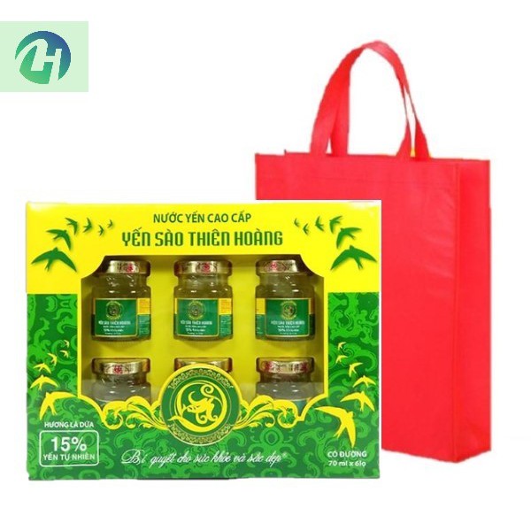 Yến sào Thiên Hoàng 15% yến tổ hương lá dứa (6 lọ x 70ml)