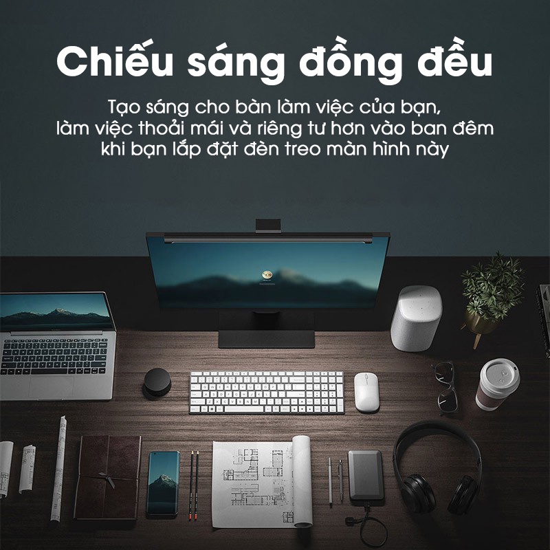 Thanh đèn led gắn màn hình máy tính VSP không dây trợ sáng học tập làm việc. Chống mỏi mắt