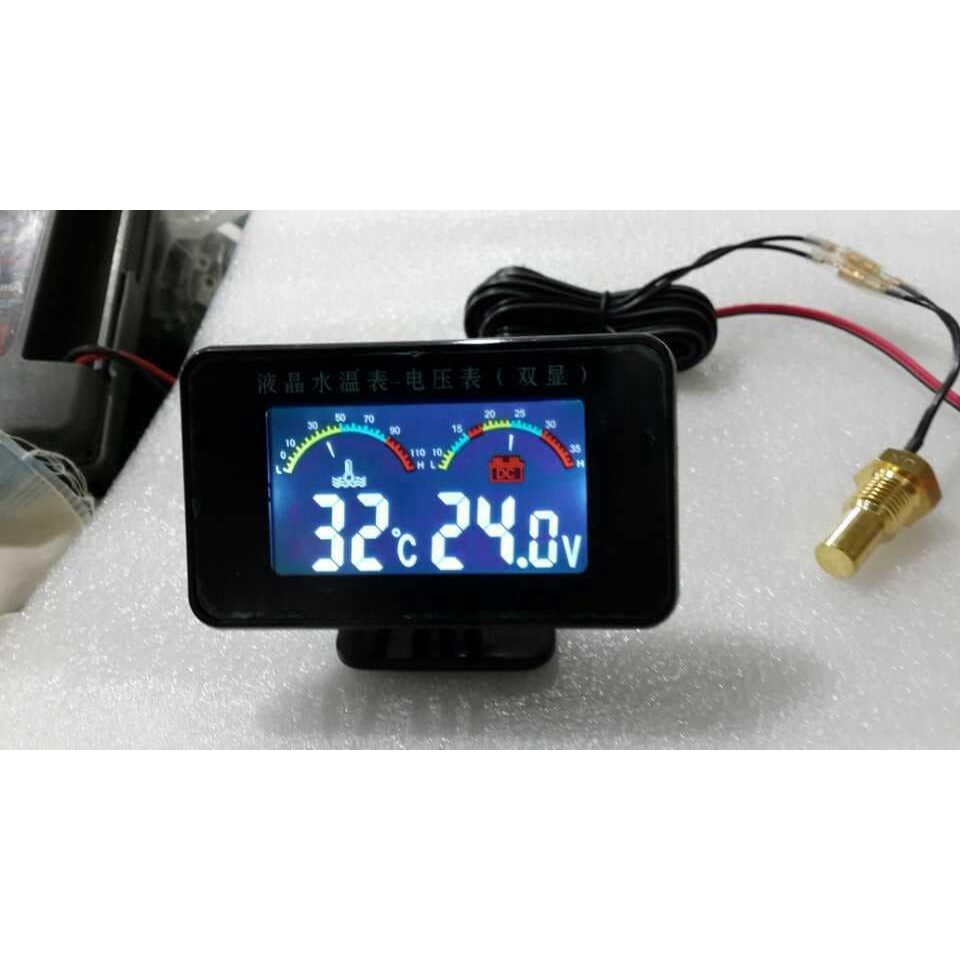 Đồng hồ đa năng dùng cho ô tô 12V/24V tích hợp màn hình LED tiện dụng