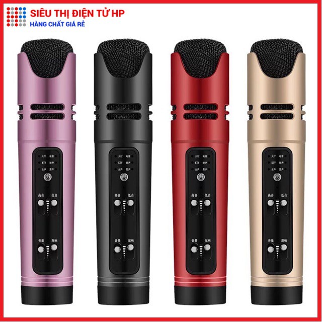 Micro C16 Hát Karaoke Livestream 3in1 [Loại 1, đủ phụ kiện, tiếng vang to, rõ đủ 6 chế độ âm thanh]