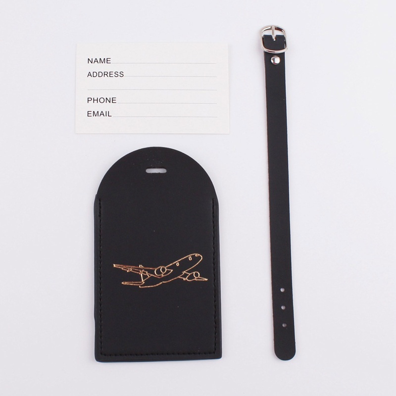 QQ Thẻ Tên Có Dây Đeo Vali Bằng Da Chống Thất Lạc Có Thể Điều Chỉnh