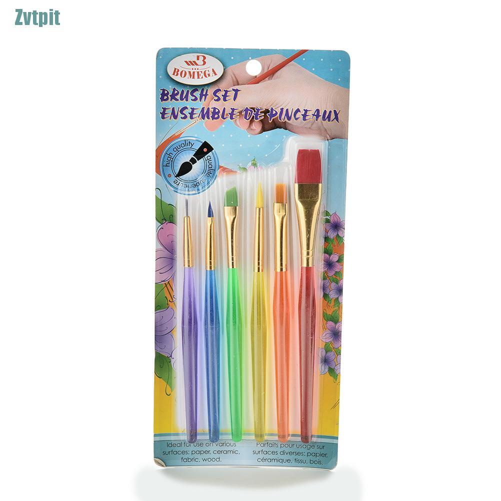 Set 6 cọ vẽ tranh màu nước cán nilon cho bé