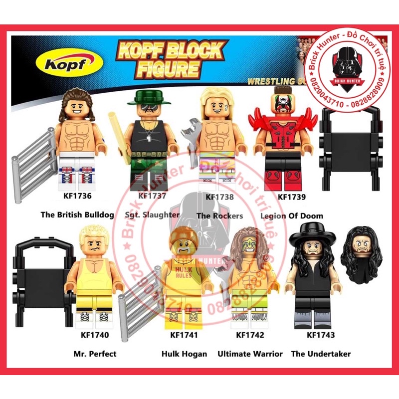 Minifigures Wrestling superstar WWE đồ chơi lắp ráp mô hình các đô vật trên đấu trường truyền hình Mỹ