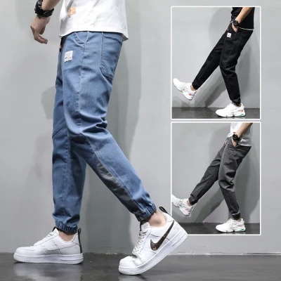 Quần Jeans Harem Dáng Rộng Lưng Thun Co Giãn Màu Sắc Tươi Sáng Phong Cách Hàn Quốc Cho Nam Giới 2022