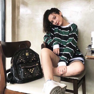 Áo kẻ xanh đen nhí trắng