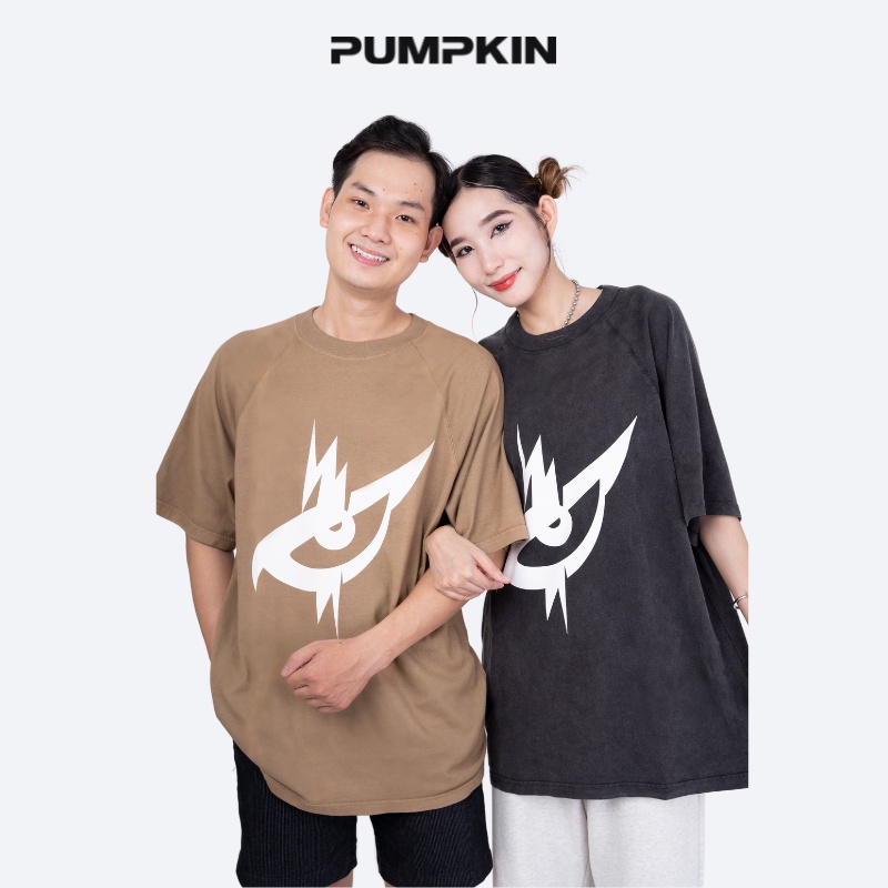 Áo thun unisex Wash PUMPKIN form rộng tay lỡ basic oversize in họa tiết dành cho nam nữ Local Brand