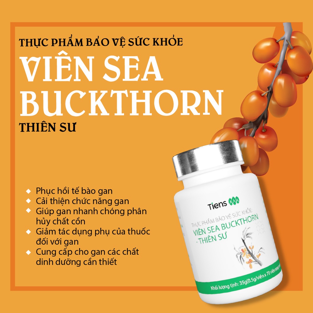 Viên bổ Gan Seabuckthorn Tiens Thiên Sư hộp 70 viên nang