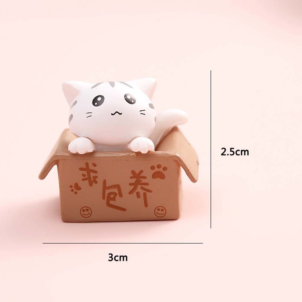 Mèo trong hộp đáng thương bằng PVC dễ thương dùng trang trí sân vườn DIY
